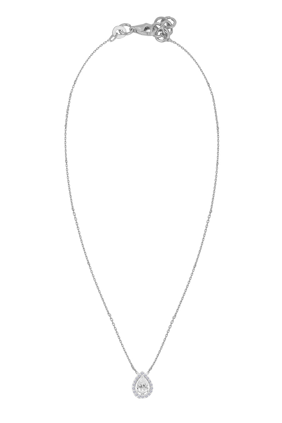 92.5 Sterling Silver Soltero Pear Necklace