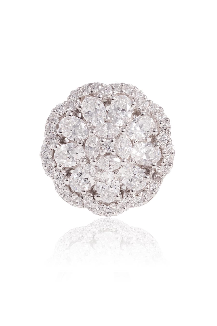 92.5 Sterling Silver White Fiorel Ring