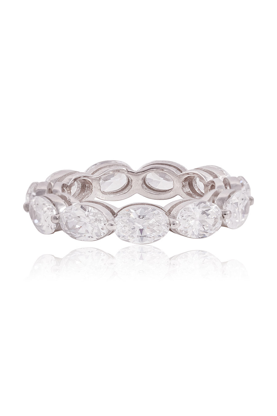 92.5 Sterling Silver Oval Cut Eternity Ring