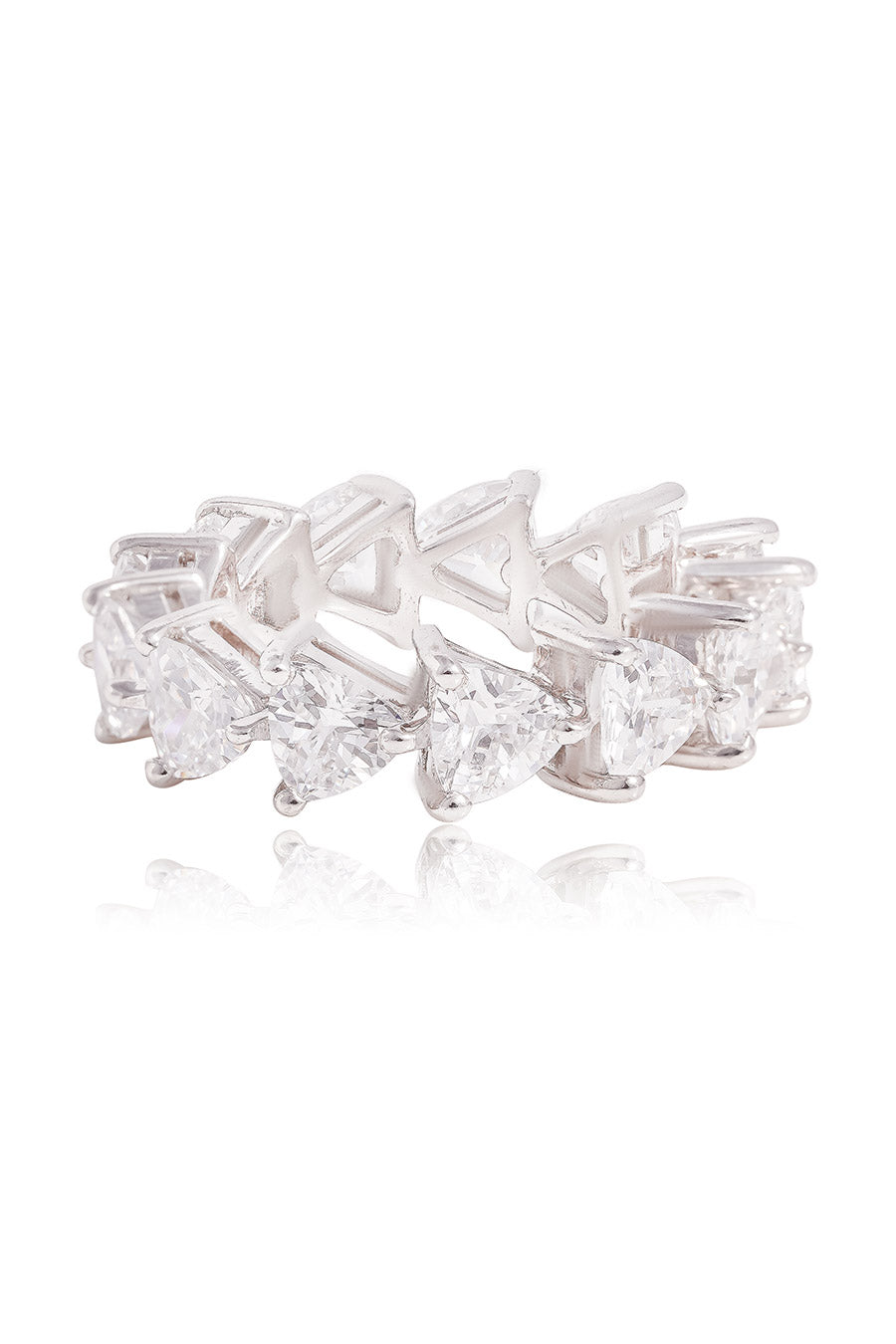 92.5 Sterling Silver Trillion Cut Eternity Ring