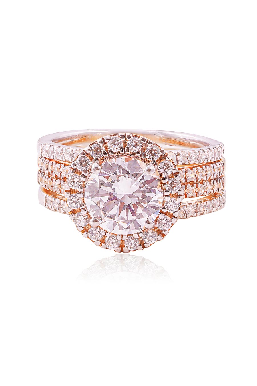 92.5 Sterling Silver Beatrix Duo Solitaire Ring Set