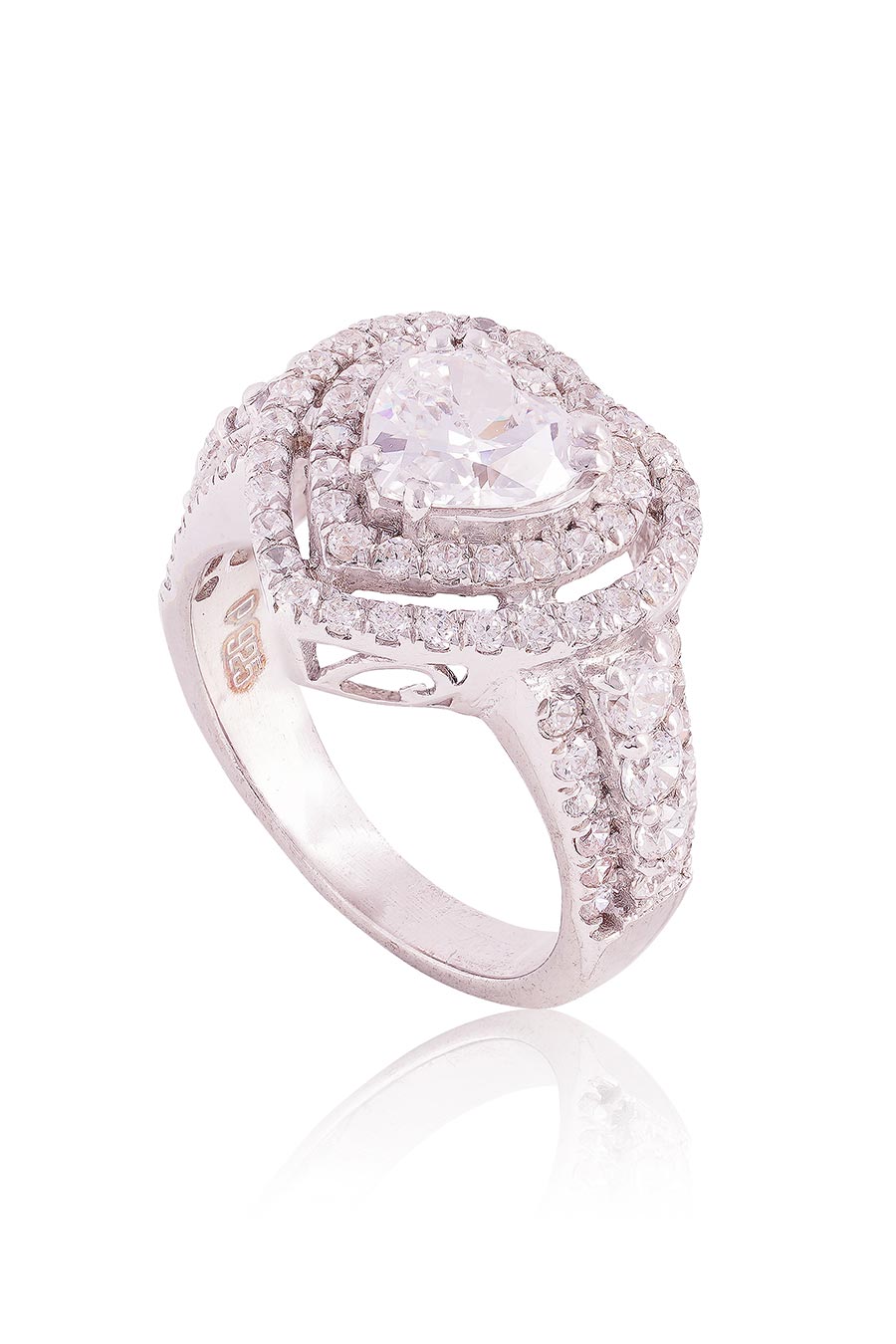 92.5 Sterling Silver Amy Heart Ring