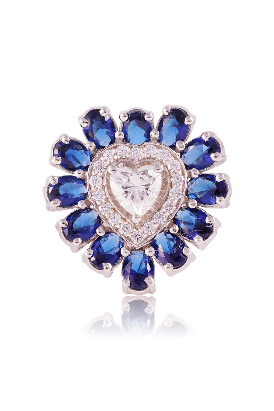 92.5 Sterling Silver Ocean Heart Ring