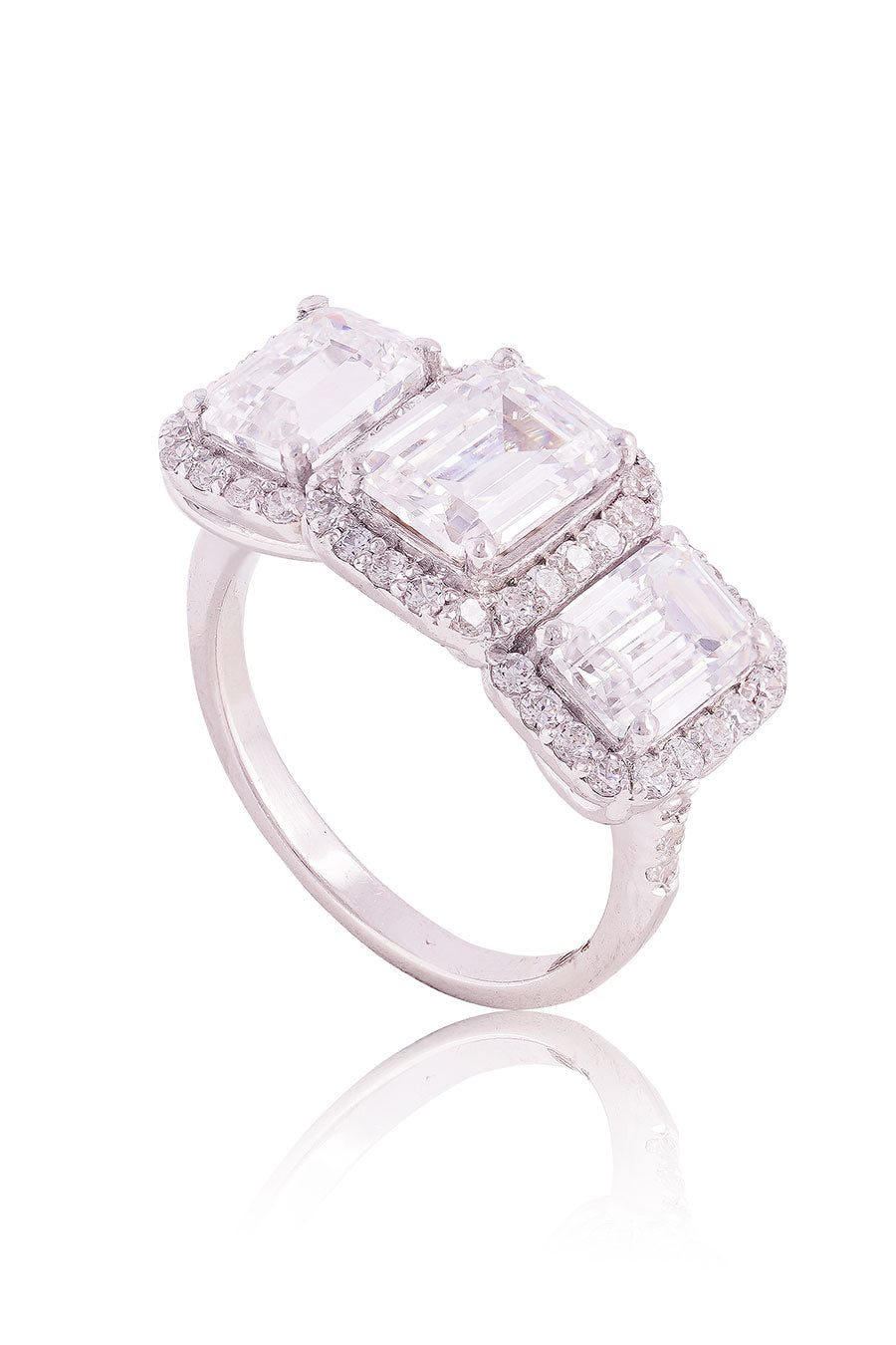 92.5 Sterling Silver Emerald Opulence Ring