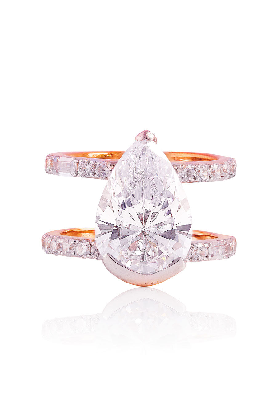 92.5 Sterling Silver Clarissa Pear Ring