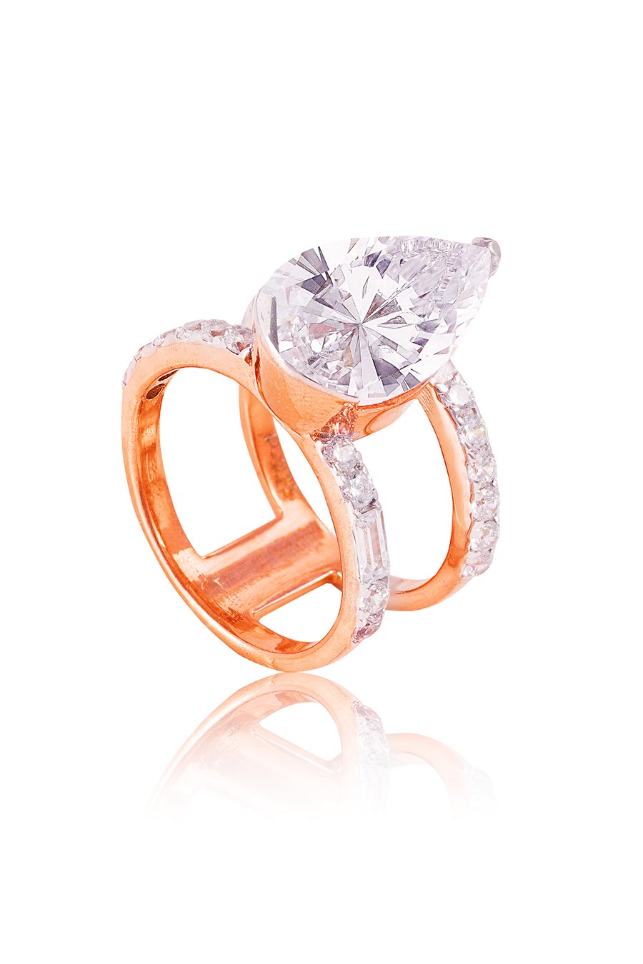 92.5 Sterling Silver Clarissa Pear Ring
