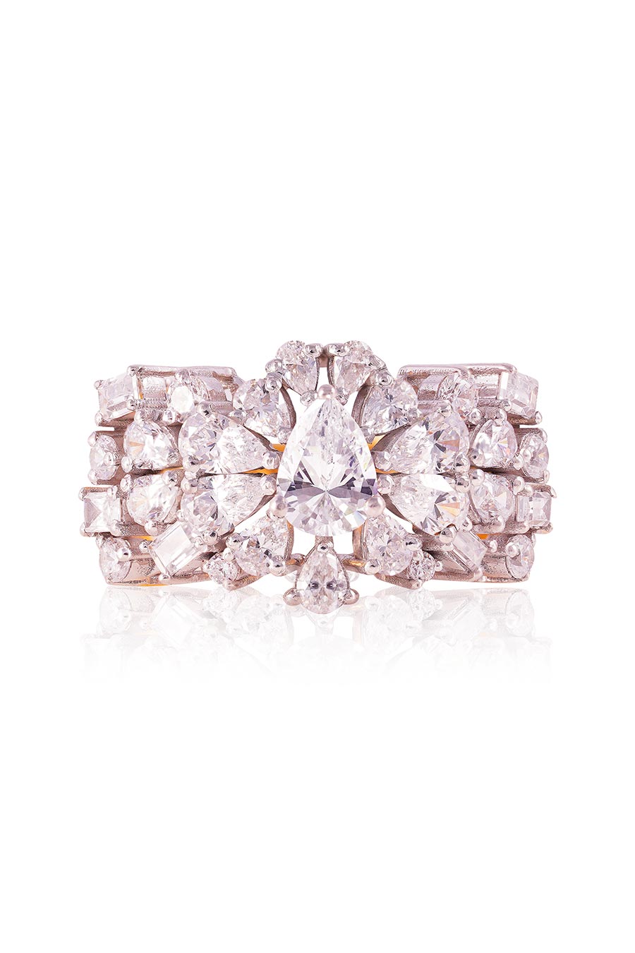 92.5 Sterling Silver Glittering Horizon Ring