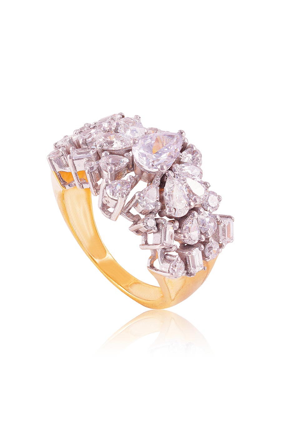 92.5 Sterling Silver Glittering Horizon Ring