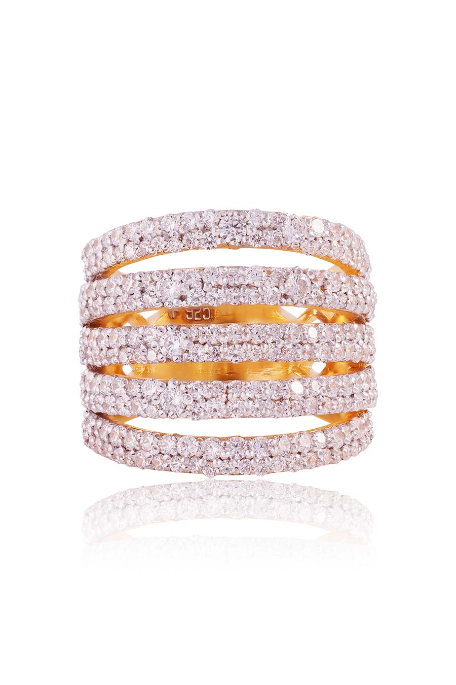 92.5 Sterling Silver Diamantic Flare Ring