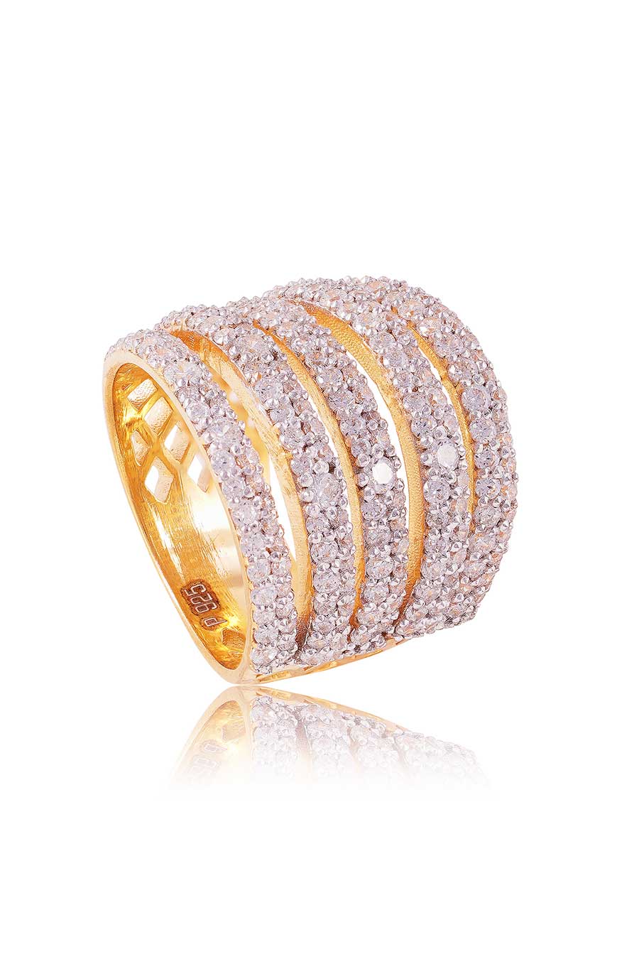 92.5 Sterling Silver Diamantic Flare Ring