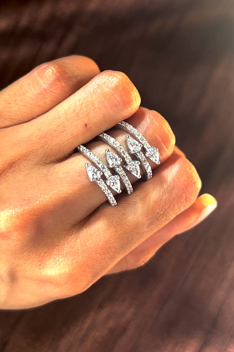 92.5 Sterling Silver Galactic Flare Ring