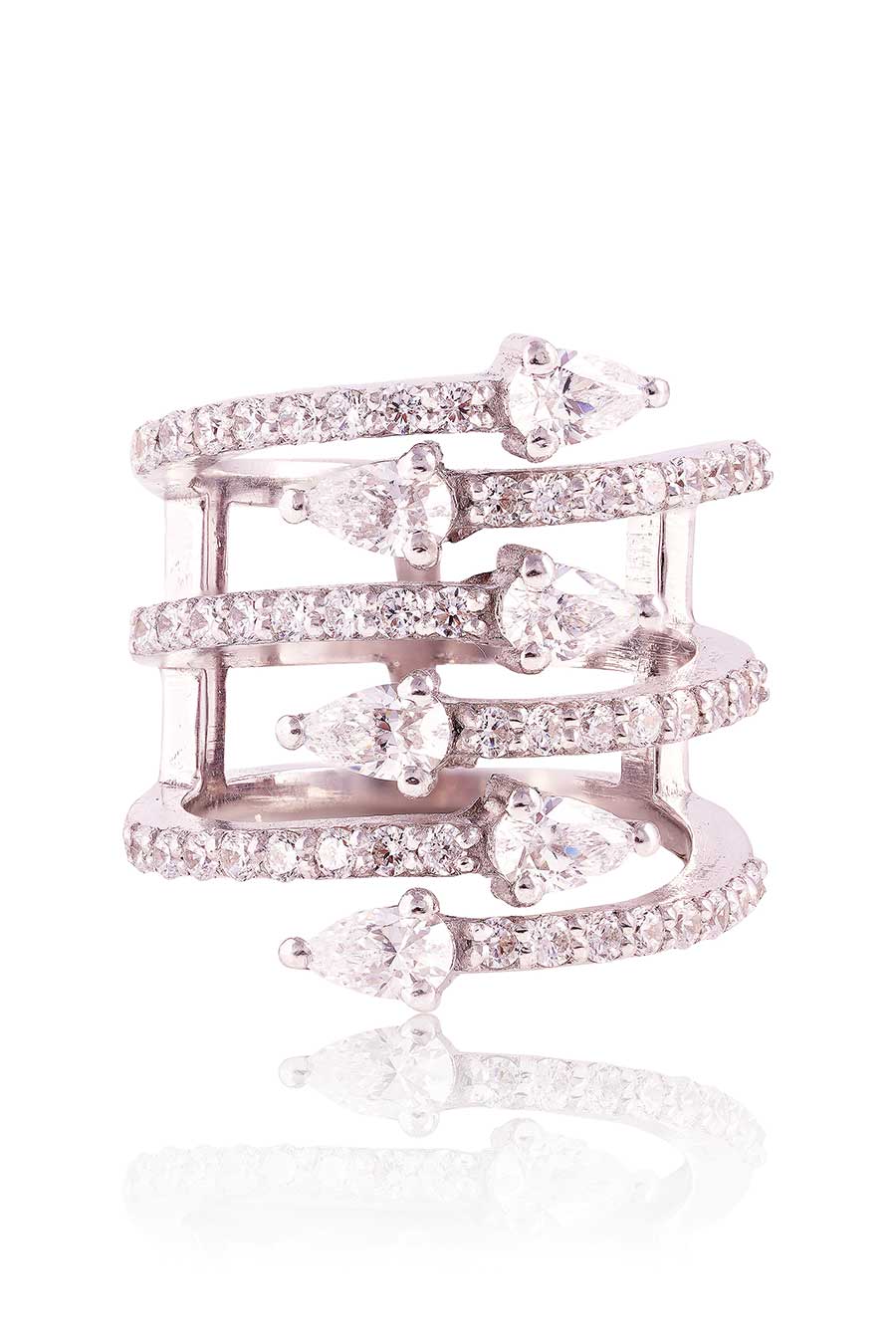 92.5 Sterling Silver Galactic Flare Ring