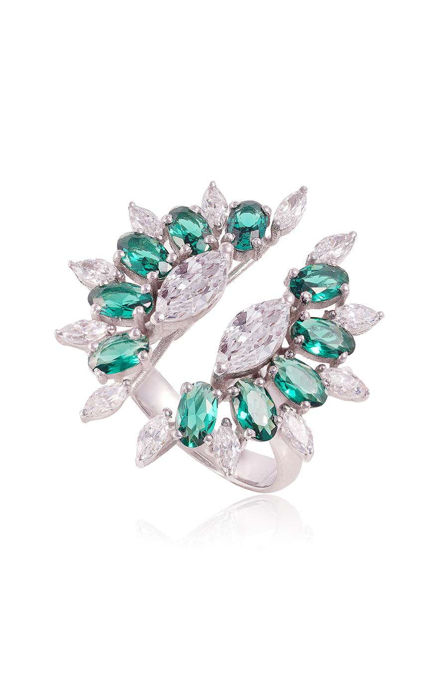 92.5 Sterling Silver Ivy Marquise Ring