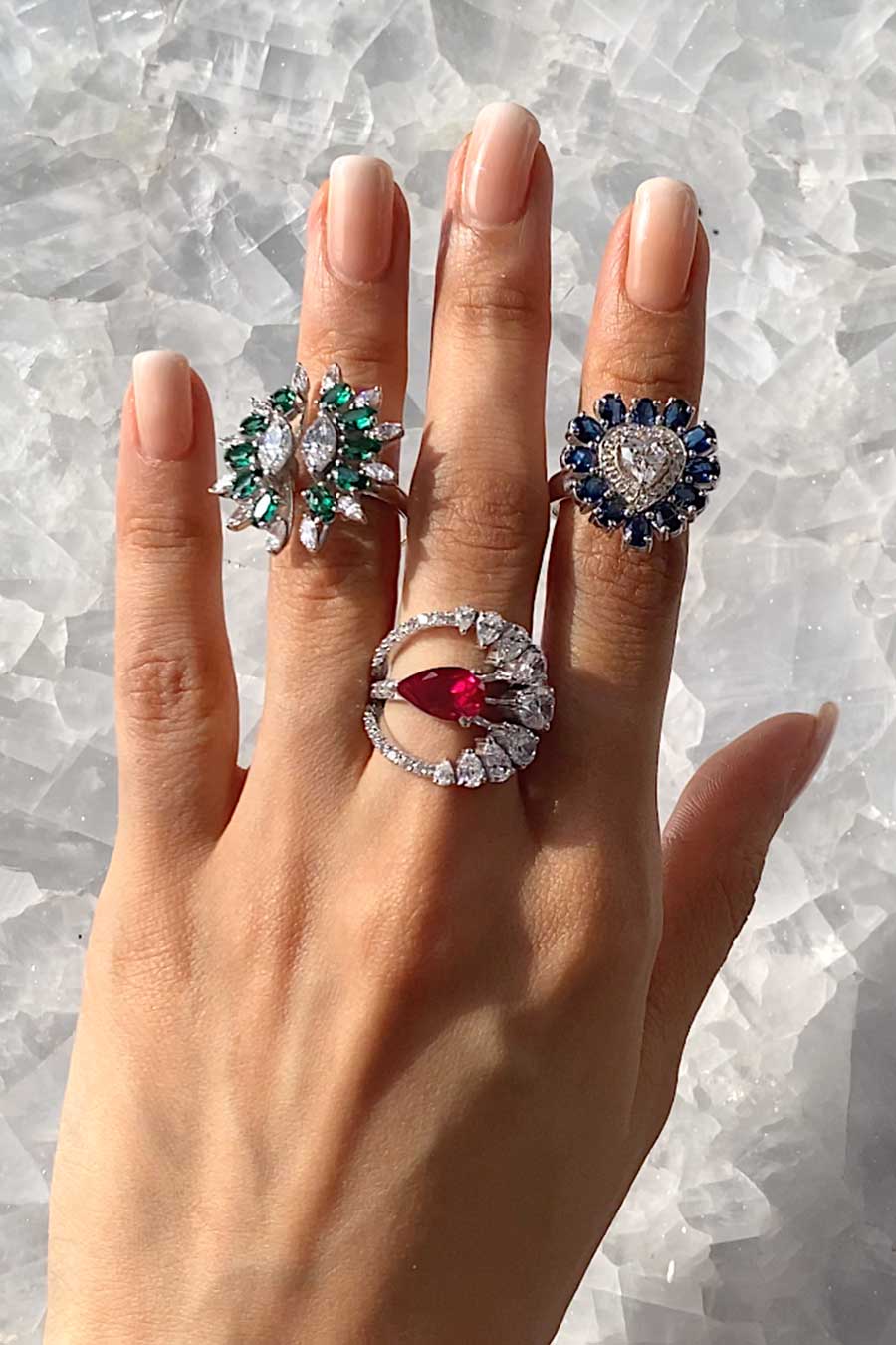 92.5 Sterling Silver Ivy Marquise Ring