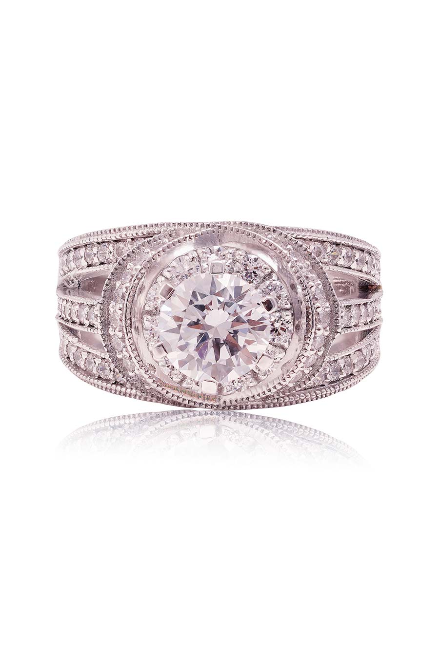 92.5 Sterling Silver Meta Iris Solitaire Ring