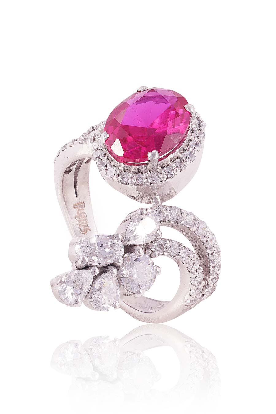 92.5 Sterling Silver Melody Ruby Ring