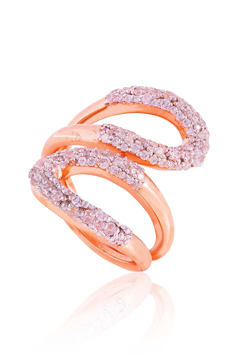 92.5 Sterling Silver Whirlwind Pave Ring