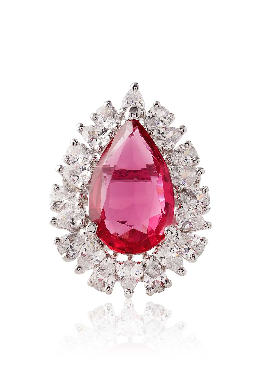 92.5 Sterling Silver Pink Roselle Ring