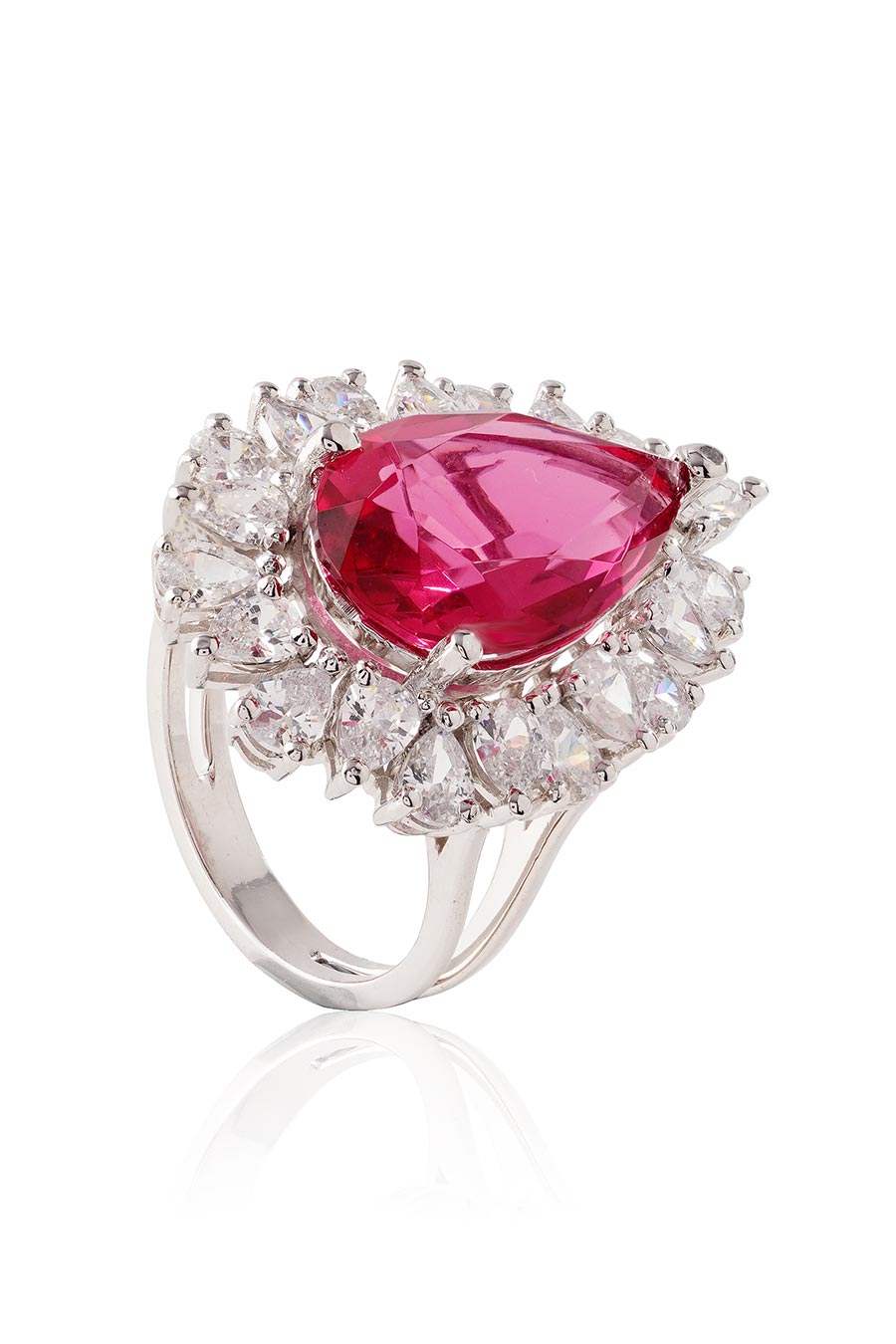 92.5 Sterling Silver Pink Roselle Ring