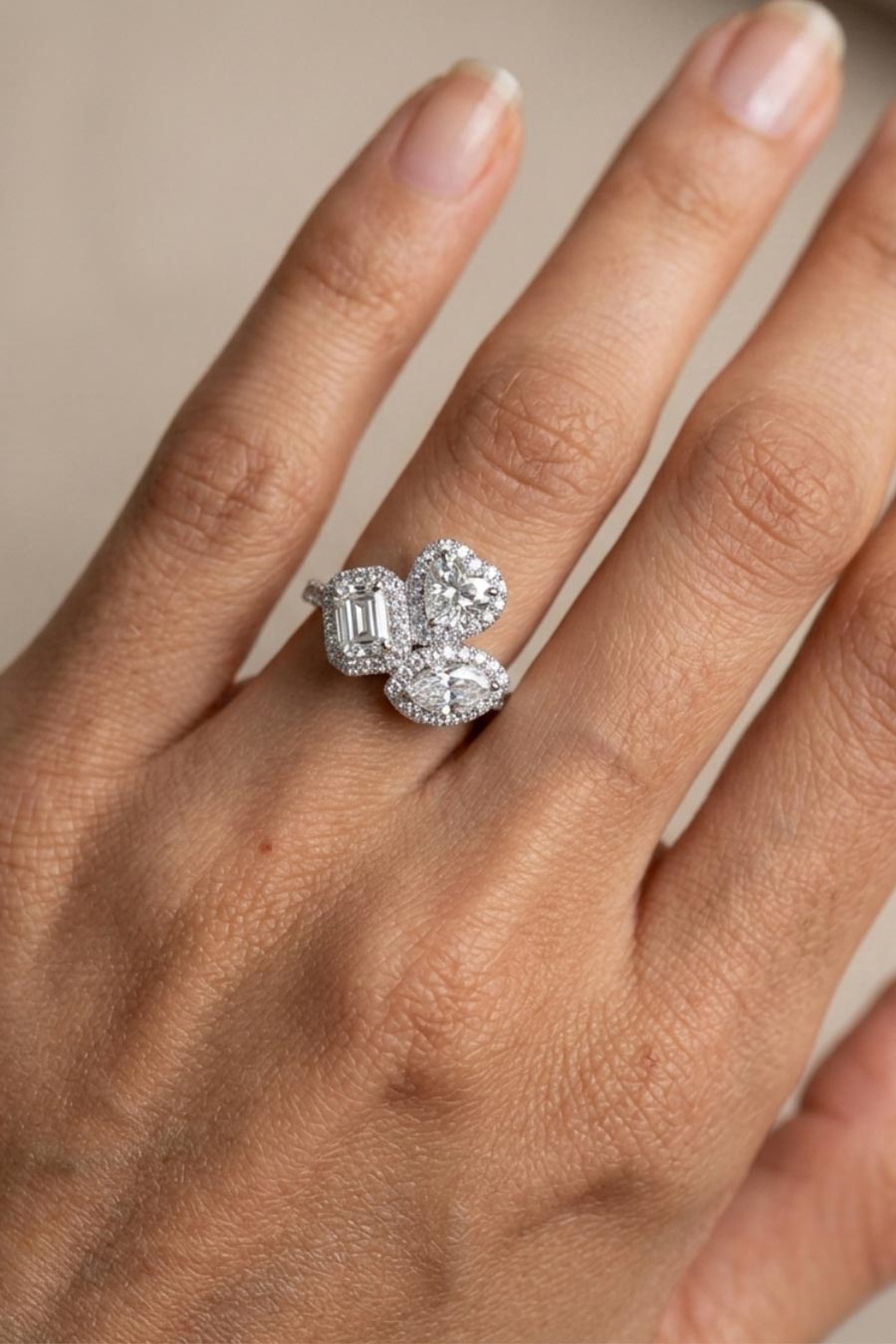 92.5 Sterling Silver Solstice Three-Stone Ring