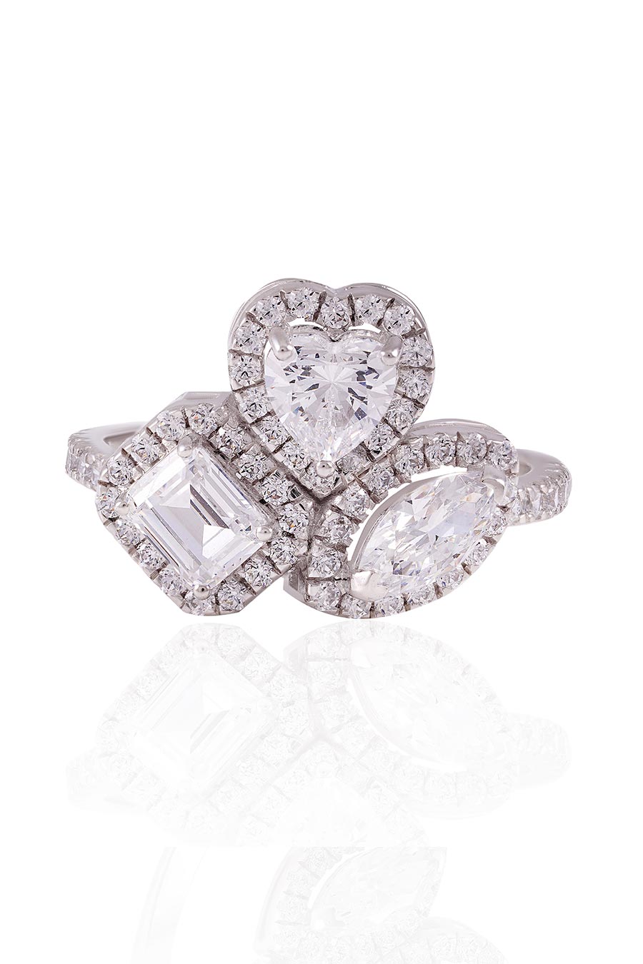 92.5 Sterling Silver Solstice Three-Stone Ring