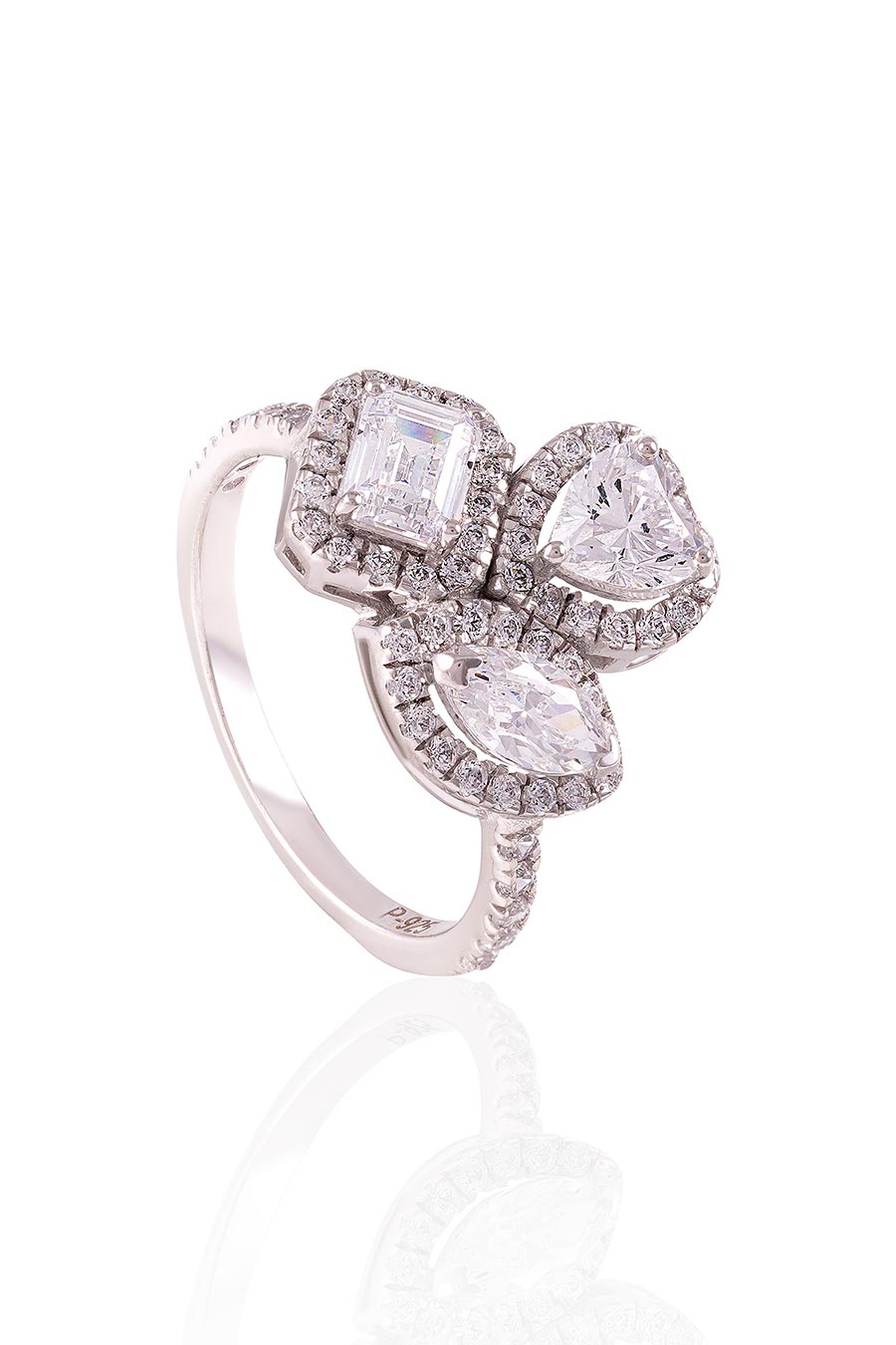 92.5 Sterling Silver Solstice Three-Stone Ring