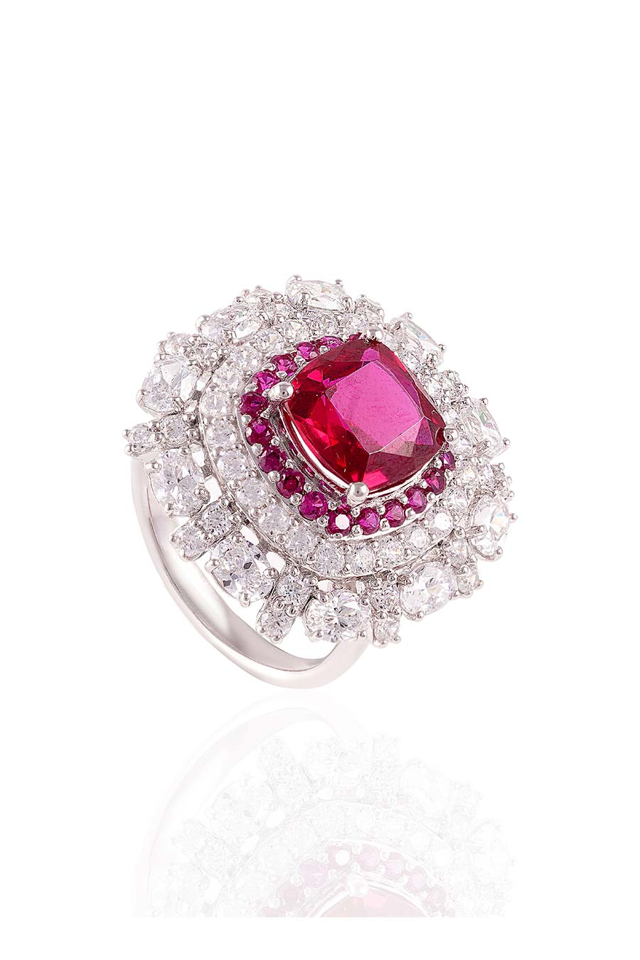 92.5 Sterling Silver Dynasty Cushion Ring