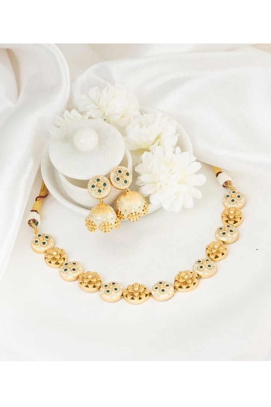 Green Waniya Meenakari Necklace Set