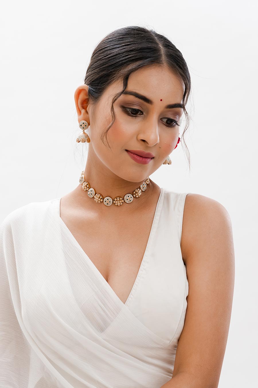 Green Waniya Meenakari Necklace Set