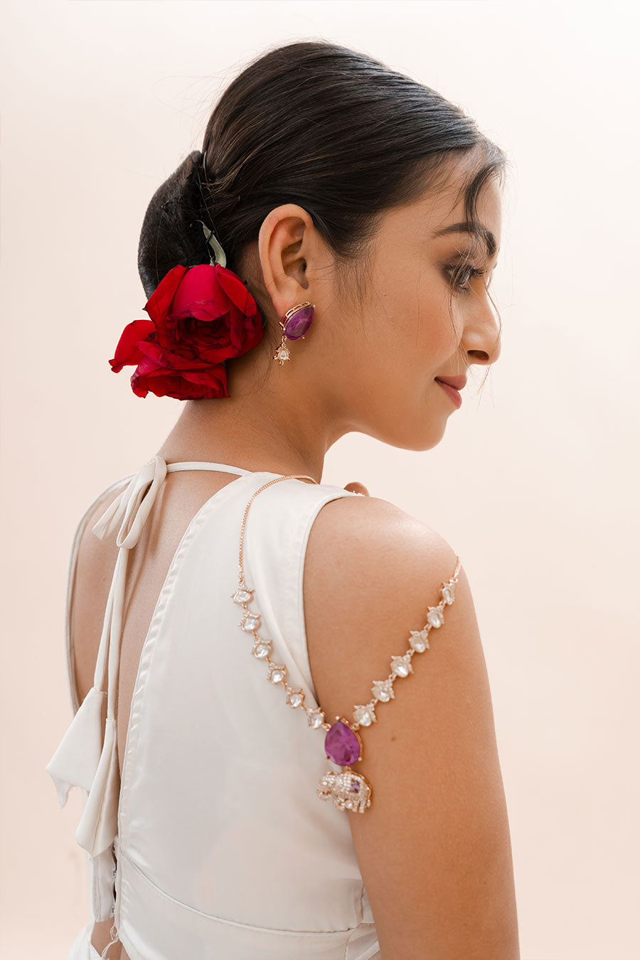 Purple Ridha Elephant Necklace Set