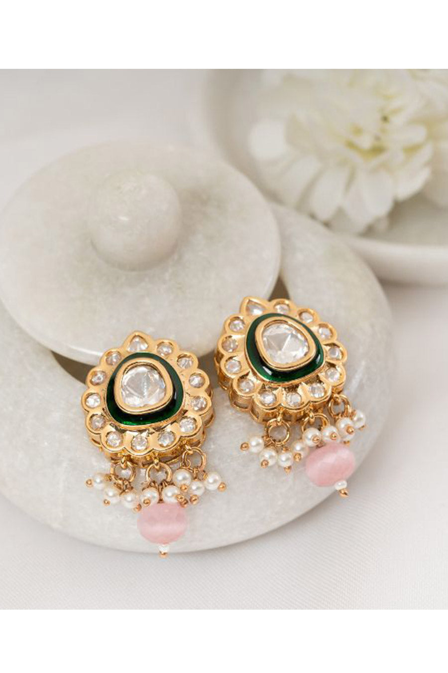 Gold Eva Polki Stud Earrings