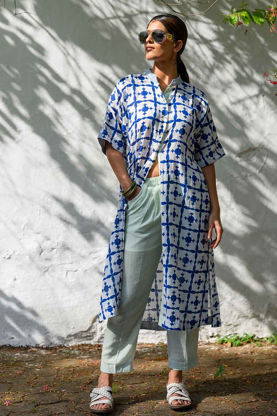 White Ana Karina Handblock Print Co-Ord Set