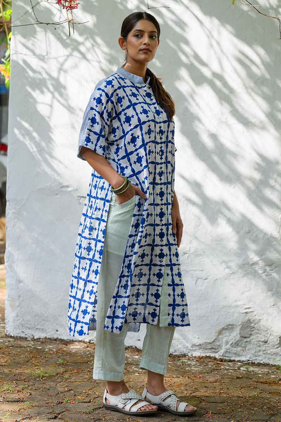 White Ana Karina Handblock Print Co-Ord Set