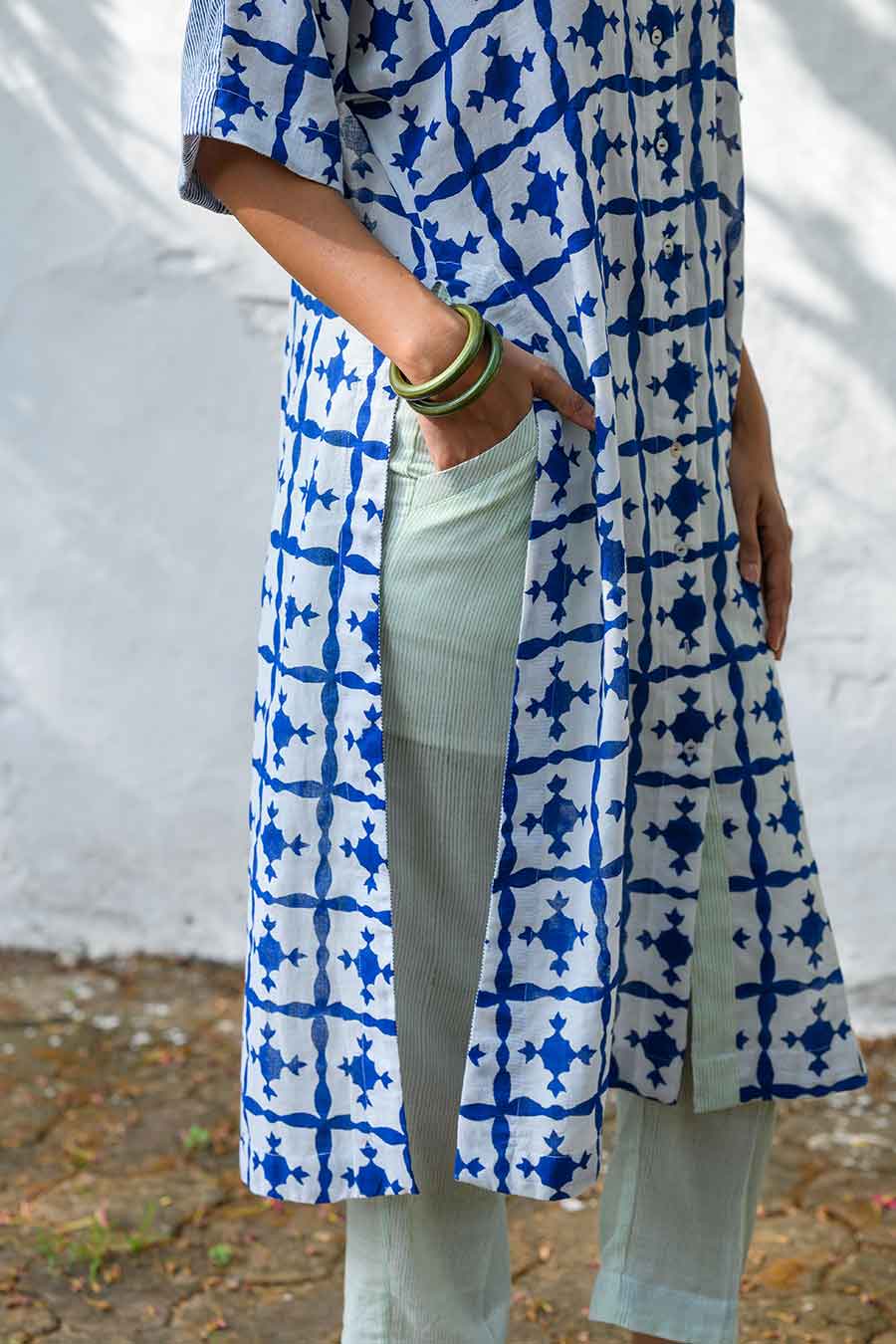White Ana Karina Handblock Print Co-Ord Set