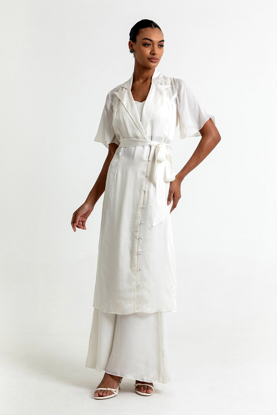 Esther White Co-Ord Set With Jacket