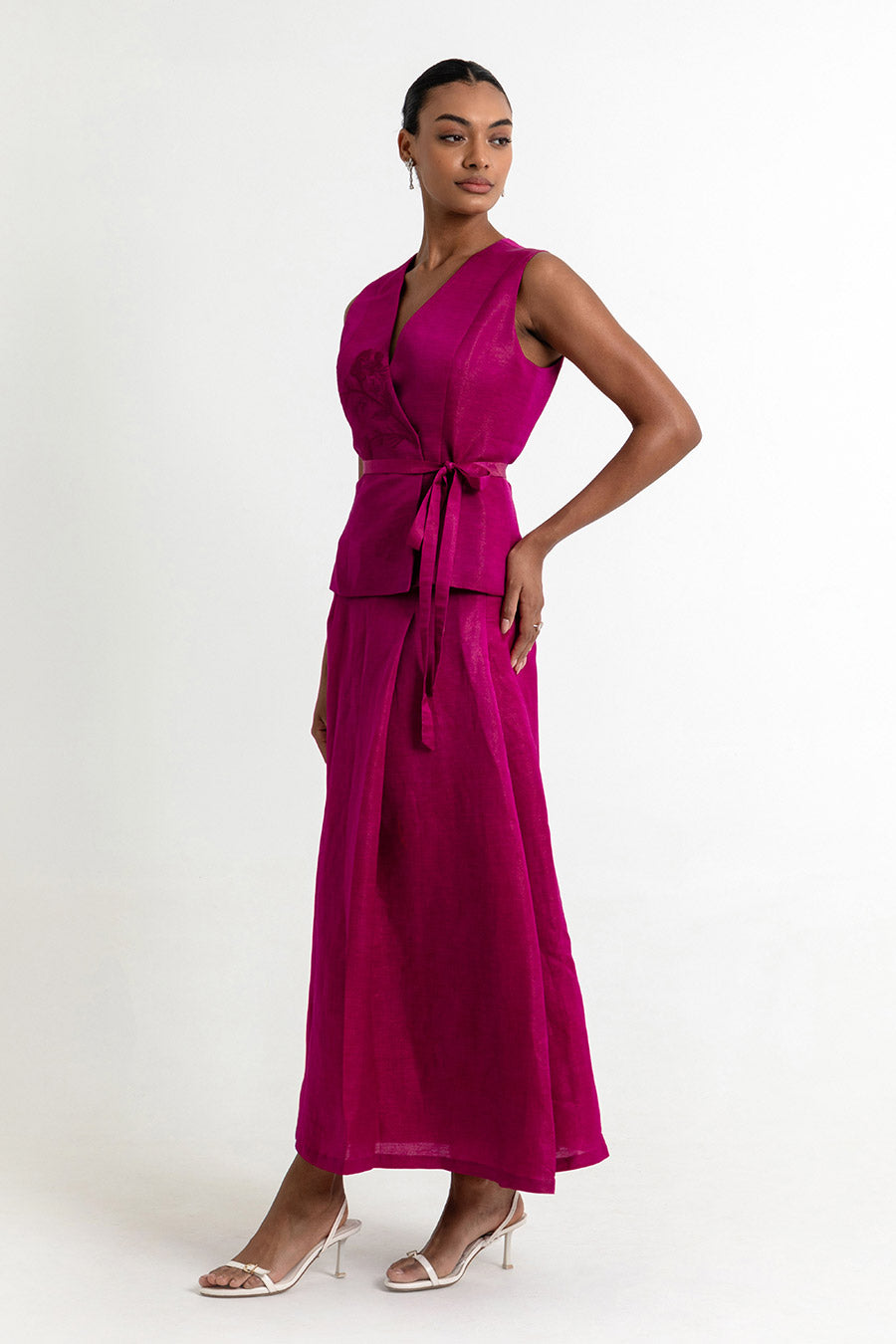 Rosalina Dark Fuchsia Waistcoat Co-Ord Set