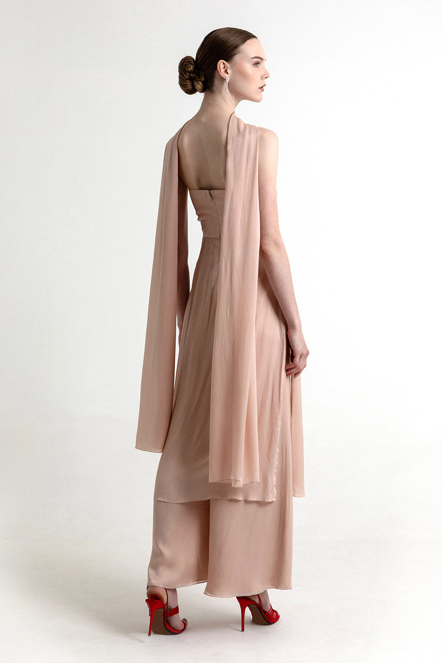Charlotte Dusty Peach Co-Ord Set With Scarf