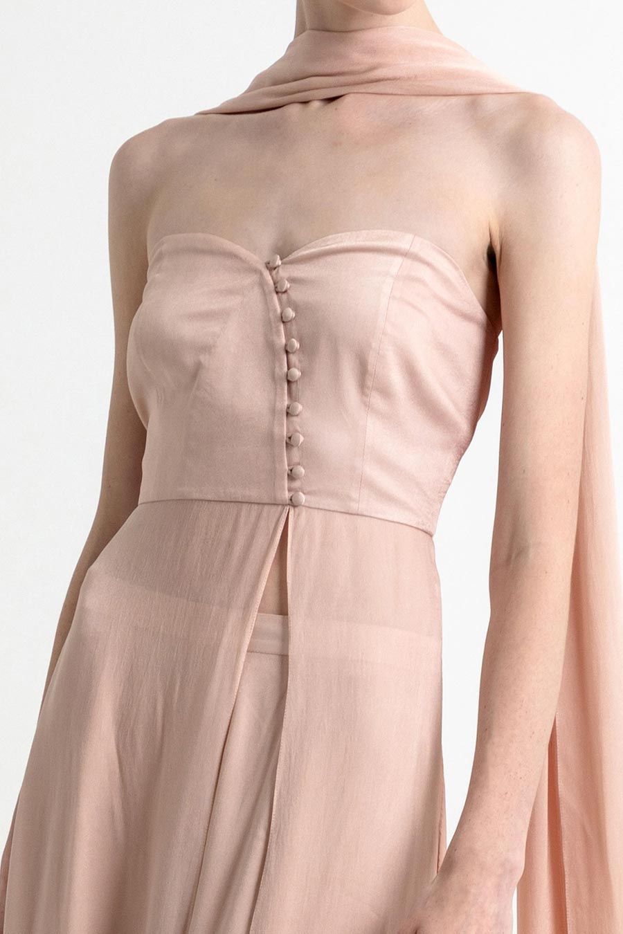 Charlotte Dusty Peach Co-Ord Set With Scarf