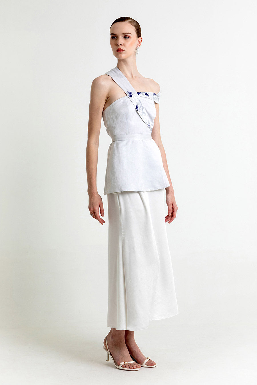 Helena Mist Silver Embroidered Co-Ord Set