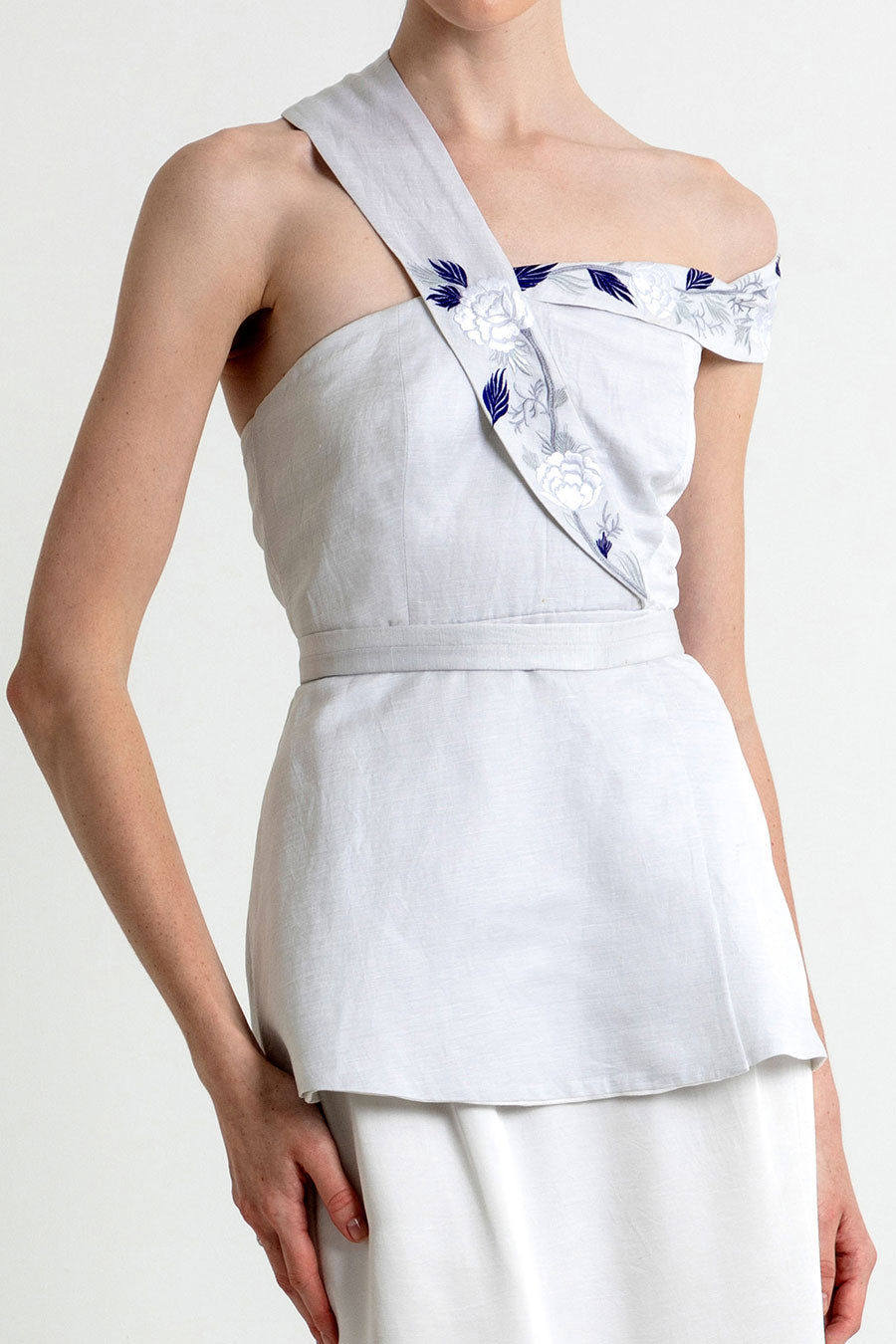 Helena Mist Silver Embroidered Co-Ord Set