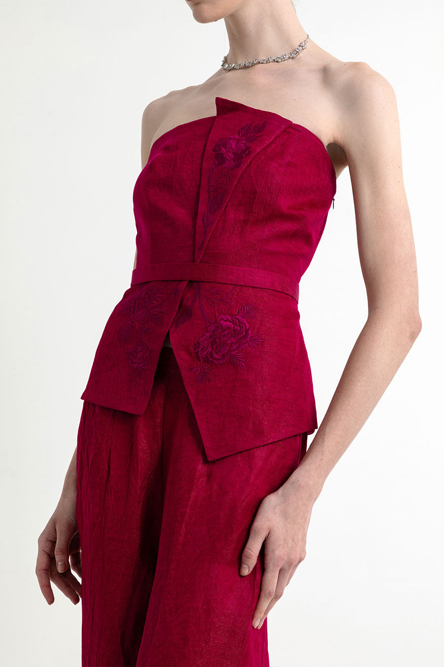 Carnation Dark Fuchsia Co-Ord Set With Belt