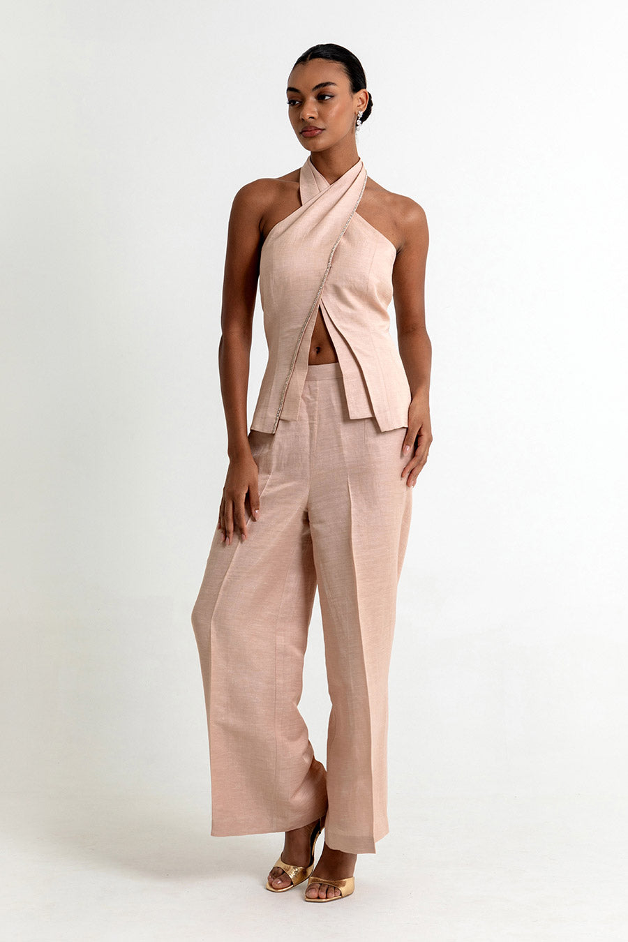 Skye Dusty Peach Embellished Co-Ord Set