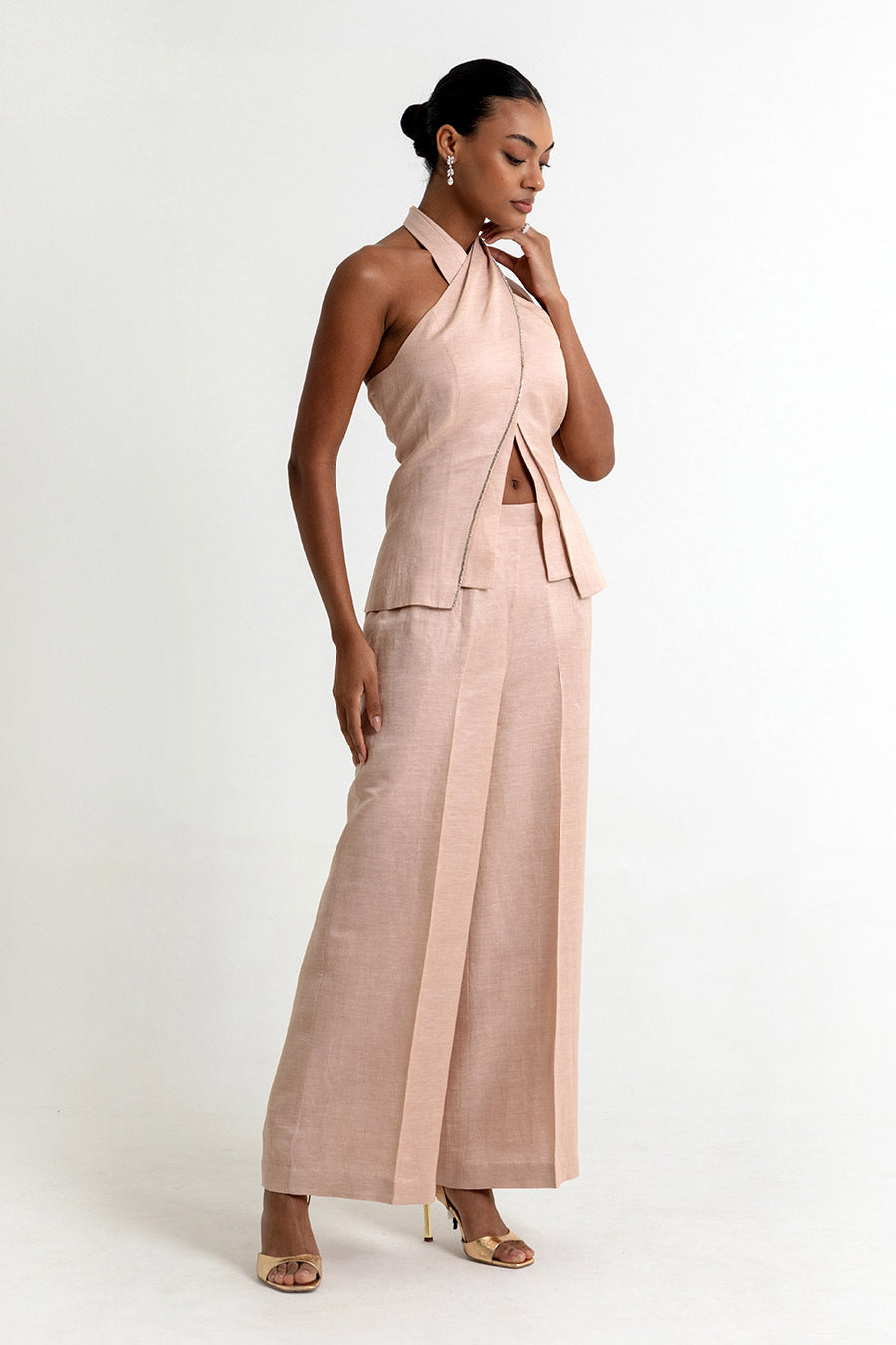 Skye Dusty Peach Embellished Co-Ord Set