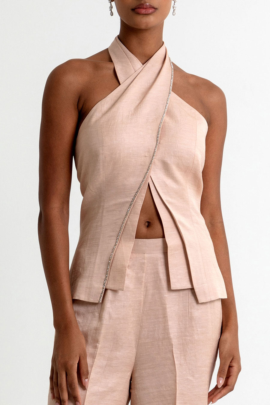 Skye Dusty Peach Embellished Co-Ord Set