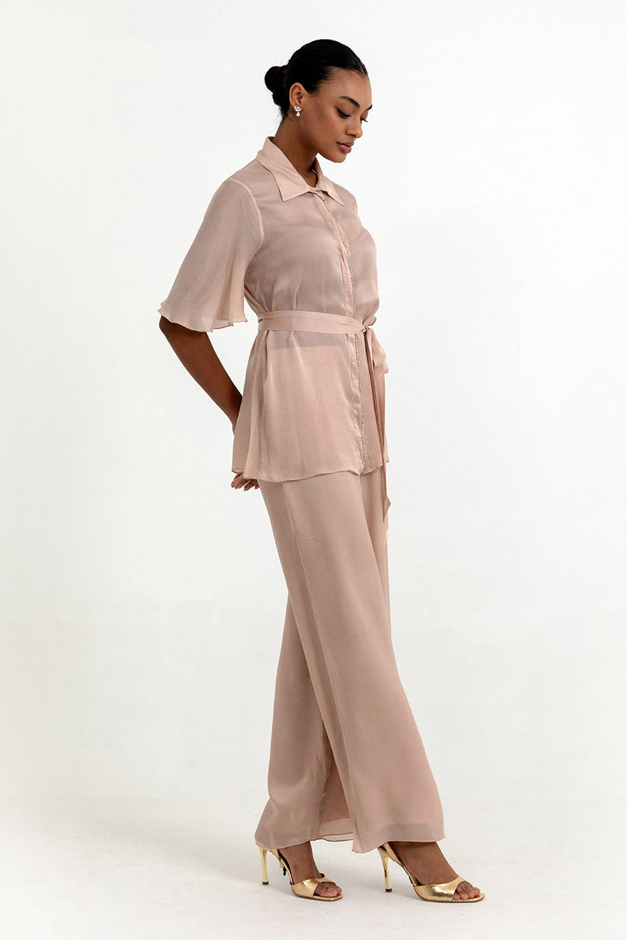 Ara Dusty Peach Co-Ord Set With Belt