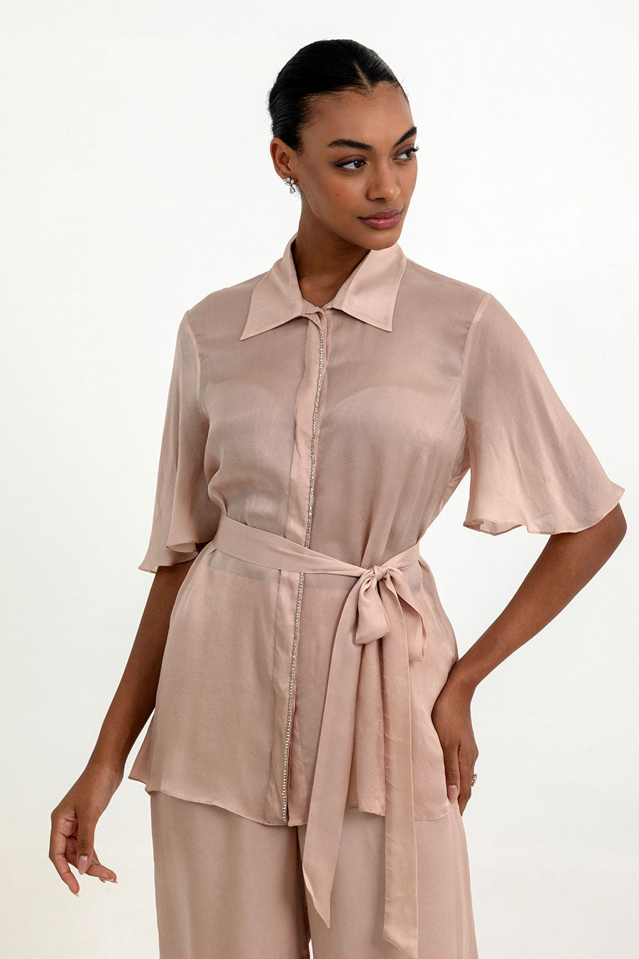 Ara Dusty Peach Co-Ord Set With Belt