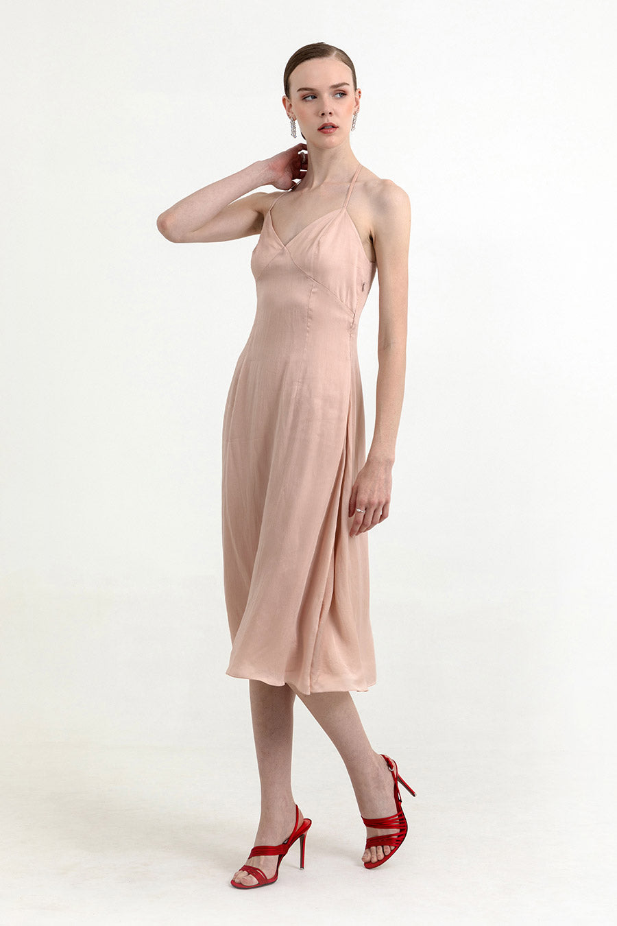 Twila Dusty Peach Organza Slip Dress
