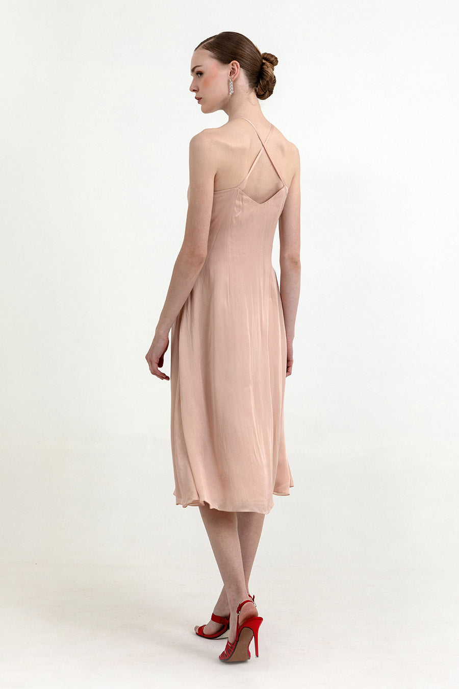 Twila Dusty Peach Organza Slip Dress