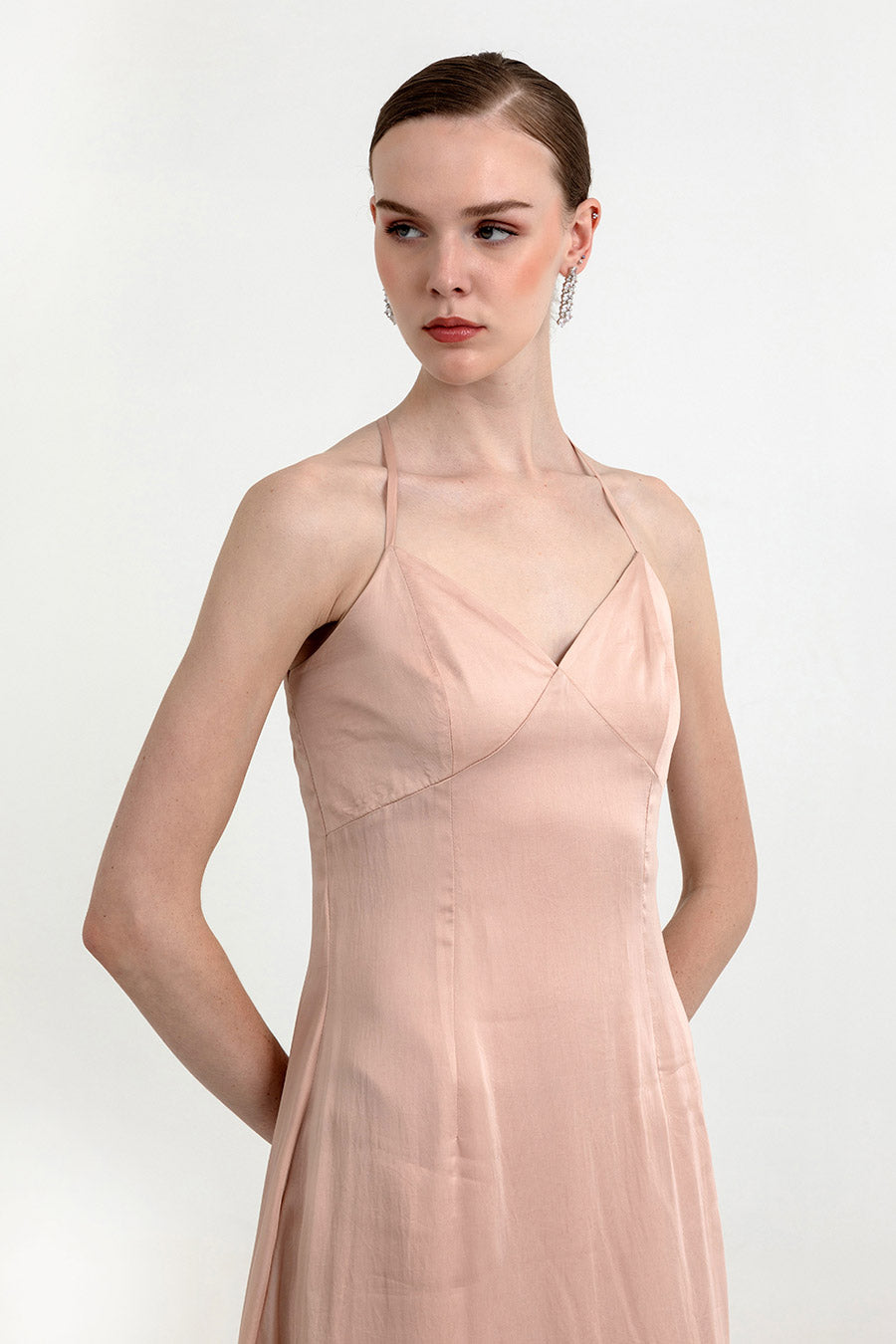Twila Dusty Peach Organza Slip Dress