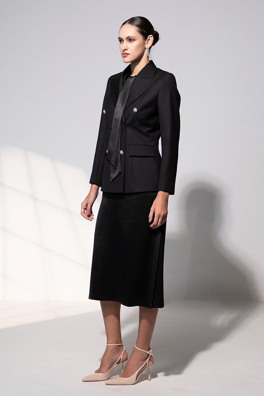 Valentina Black Dress & Blazer Set